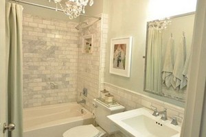 BATHROOM - AKDO BIANCO VENATINO 3X6 AND BASKETWEAVE